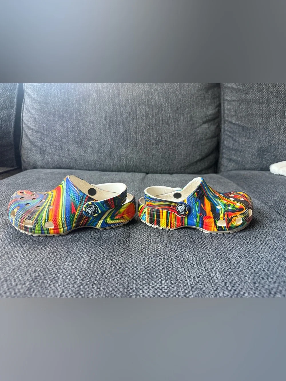 Colorful Rainbow Swirl Kids Crocs C-10